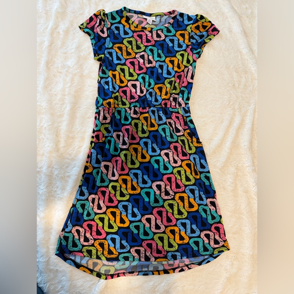 Lula Roe Colorful Patterned Kids Dress